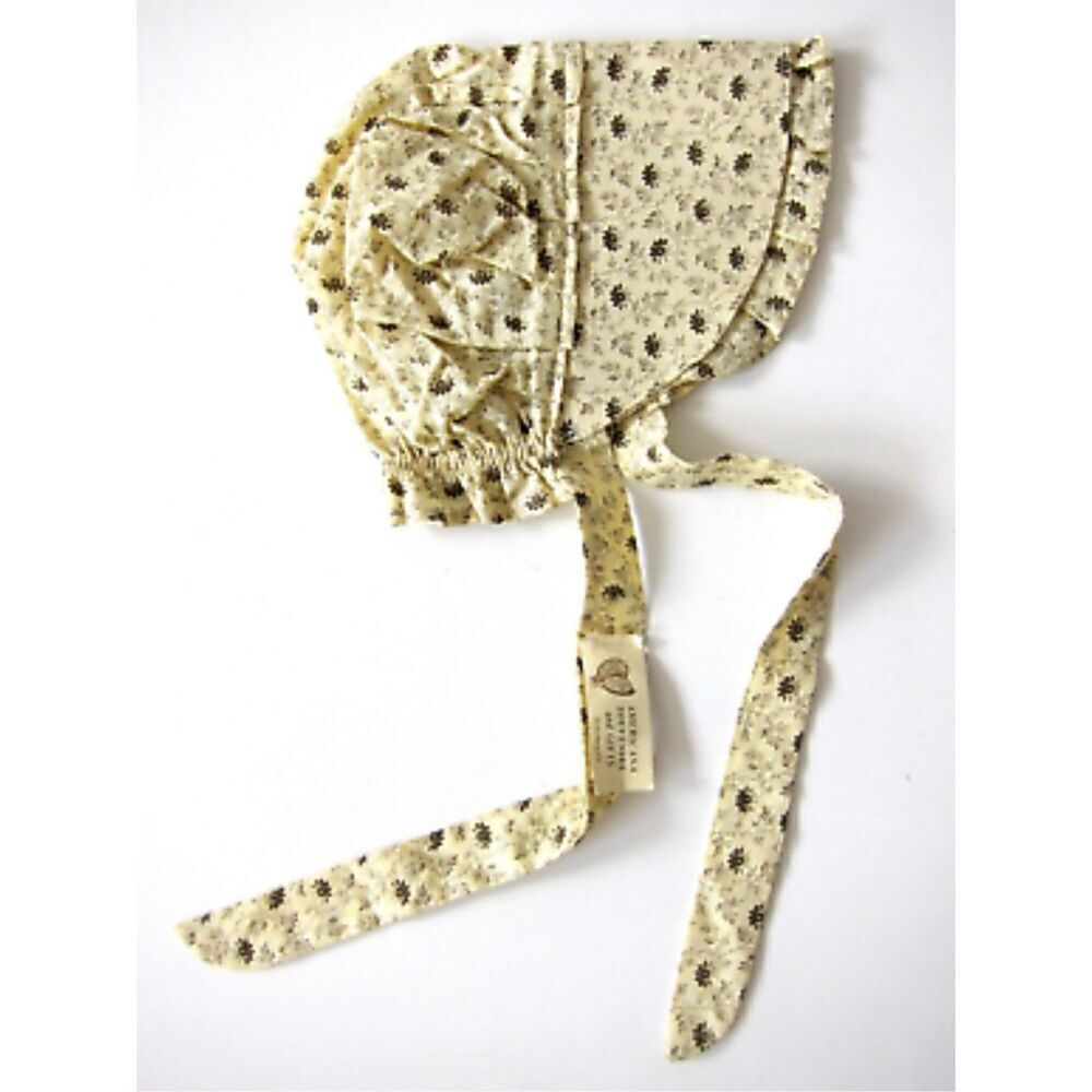 NWT Americana Souvenirs Gifts Gettysburg Pennsylvania Ivory Brown Floral Bonnet